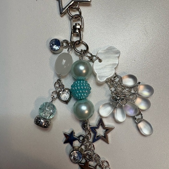 Silver and Blue Star Charm Key Holder - Picture 3 of 4